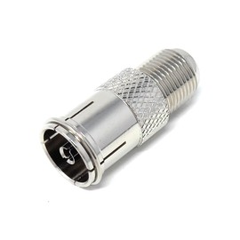 DRUT 1pcs. F Type Connector Socket to TV RF Socket Coax Aerial Antenna Female to Female Cable Adapter With Ridge (Silver)