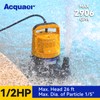 Acquaer 1/2HP Sump Pump, 2906GPH Submersible Water Pump for Water