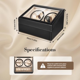 Jiabailie Watch Winder for Automatic Watches with 6 Watches Storages,4 Watch Rotator,Watchs Winder Box for Store Various Brands of Mechanical Watches