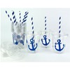 Blue Anchor Cups, Nautical Party Supplies, Plastic Disposable Cups, Slot