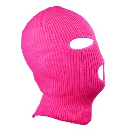 CHENGZI 2 Pack 3 Hole Ski Face Mask Balaclava Full Face Mask for Cycling Skiing Winter Outdoor Sports, Red+Rosered