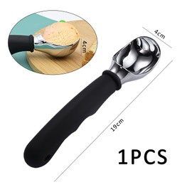 1 Piece Ice Cream Scoop, Non-Slip Ice Cream Scoop, Ice Cream Measuring Spoon, Stainless Steel Ice Cream Round Scoop, Melon Ball Scoop