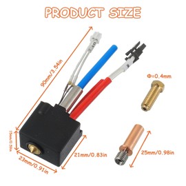 JAMHER Kobra 2 Hotend 3D Printer Extruder End Kit with 1 Bimetal Hose and 2 0.4mm Brass Nozzles only for Kobra 2,Kobra 2 Plus,Kobra 2 Max,Kobra 2 Pro,Kobra 2 Neo