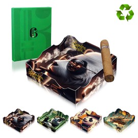 Portable Disposable Cigar Ashtray ，Foldable Design, Heat-Resistant Material ，Wide Slot Fits All Cigar Sizes ，suit for Outdoor cigar ashtray,Travel & Outdoor present for Men(4pcs&12 * 12 * 3cm)