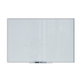 U Brands Glass Non-Magnetic Dry-Erase Board, 36 X 24 Inches, White Frosted Surface, White Aluminum Frame