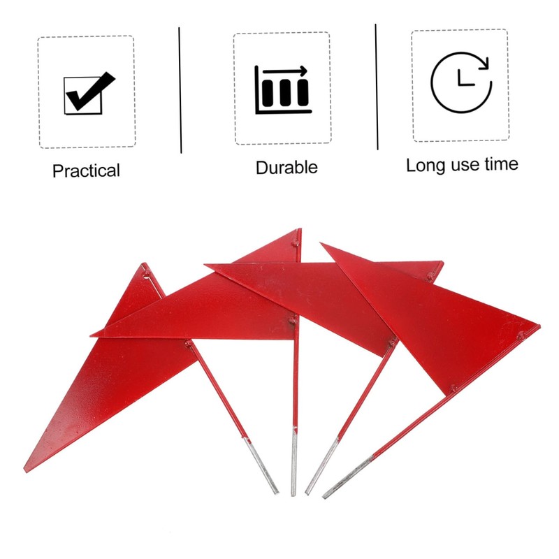Levemolo 4pcs Triangle Iron Stick Flags Red Sports Flags for
