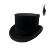 Willheoy Wool Top Hat for Men Satin Lined Topper Hat