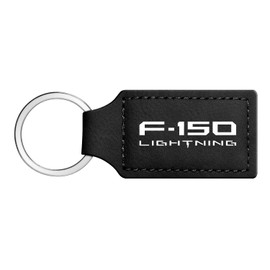 iPick Image made for Ford F-150 Lightning Rectangular Black Leather Key Chain