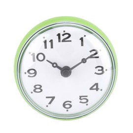 Waterproof Shower Clock with Suction Cup Round Face Arabic Digital Dial Bath Shower Clock Bathroom Kitchen Accessories (Green)
