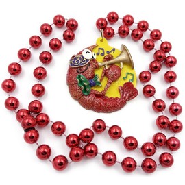 Crawfish Horn Jazz Mardi Gras Bead Necklace Cajun New Orleans Louisiana Carnival