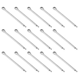 sourcing map 15Pcs 2.5mmx50mm 304 Stainless Steel Cotter Pin, Split Pin Fastener Clips Split Cotter for Household Appliances, Sports Equipment, Car Mechanics Repair (Silver)