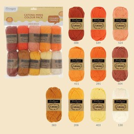 Scheepjes Yarn - Scheepjes Catona Color Pack – 10 x 25g Balls – 100% Mercerized Cotton – Assorted Colour (24958 - Crème Brûlée)