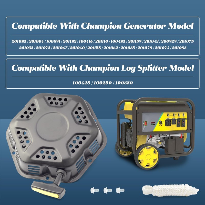 Esttlamer 100715836-0001 Recoil Starter Assembly Compatible with Champion Portable Generator
