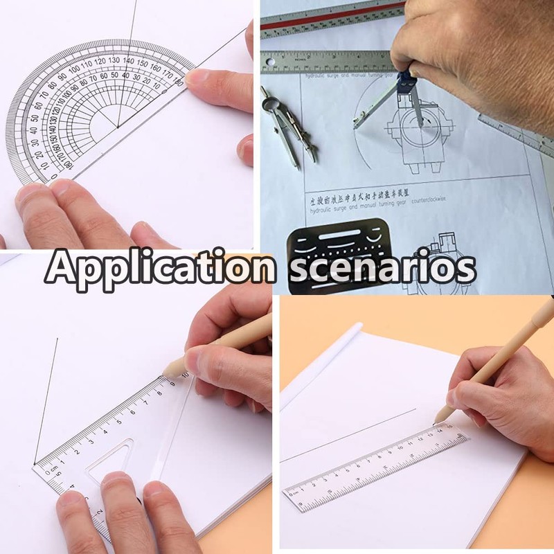 YUANCOX Geometry Rulers and Compass Set Student Drawing Compass Rulers
