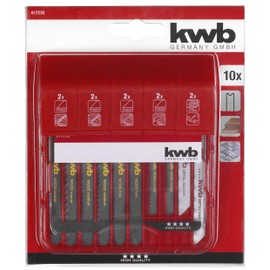 KWB 10-PIECE U-SHAFT JIGSAW BLADE SET - UNIVERSAL SET FOR NON-FERROUS METALS AND WOOD