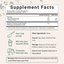 Micro Ingredients Psyllium Husk Powder, 2lbs (32oz) | Daily Soluble Fiber Supplement | India Origin | Natural Prebiotics & Probiotics | Supports Digestive Health|Non-GMO, Keto Friendly, Vegan
