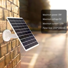 5W Solar Panel Compatible with Rechargeable Battery Powered Cam, for Ring Stick Up Cam/Pro Battery, Spotlight Cam/Pro/Plus Battery 5V Camera Solar Charger Waterproof, 360° Adjustable Bracket