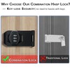 Keyless Cabinet Combination Lock,3-Digit Combination Lock Twist Knob Hasp Latch