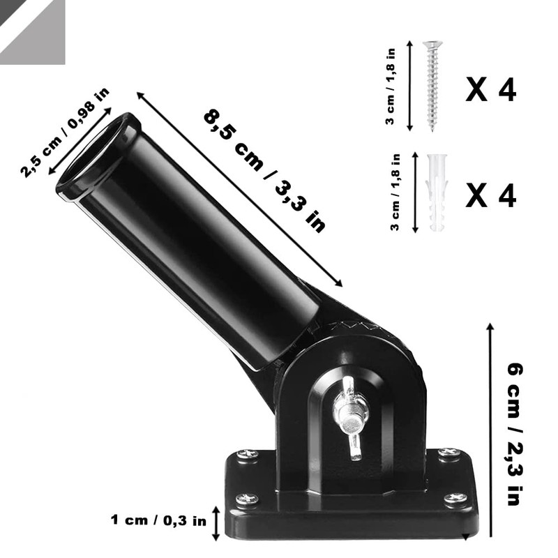 Flagpole Bracket, Adjustable Wall Mount Flag Pole Holder, for Flag