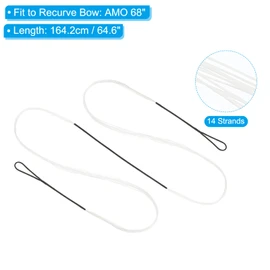 PATIKIL Recurve Bow String, Archery Bowstrings Replacement 14 Strands Longbow String for Universal Archery Equipment, White AMO 68"(Actual 64")