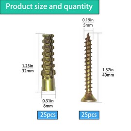 25Sets Heavy Duty Hollow Wall Drywall Metal Anchor with Screws,Tree Anchor Loose Hinge Hole Repair Kits,for Concrete Wall, Plaster Wall and Wooden Wall(6 * 32mm)