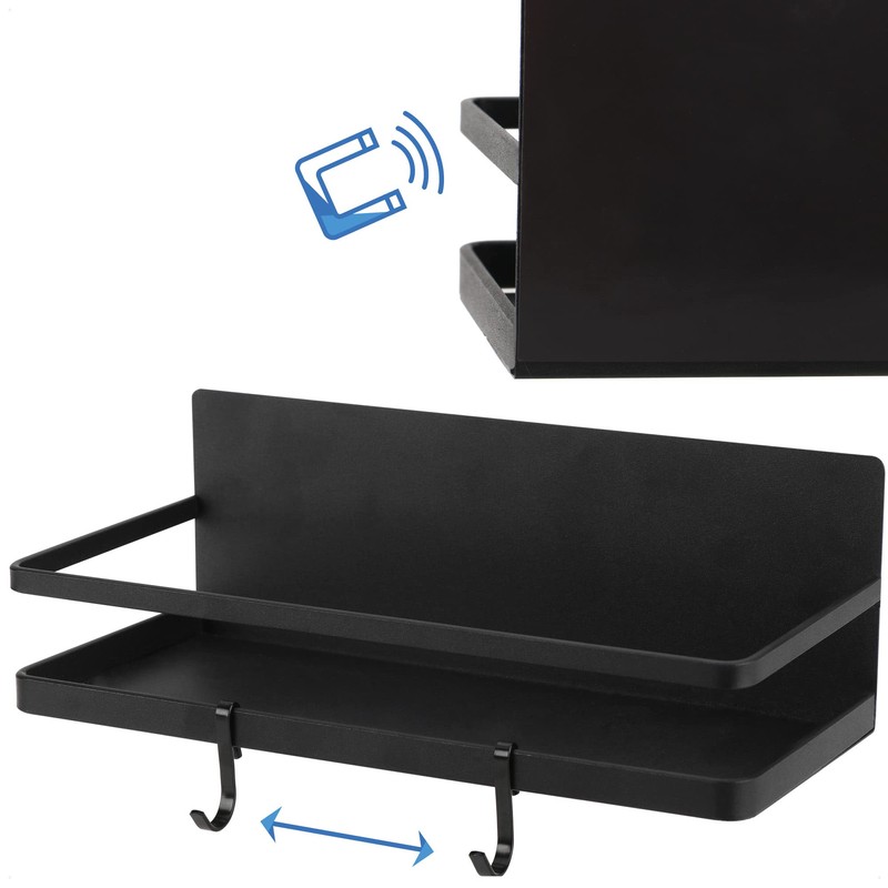 Robin Goods® Fridge Magnetic Shelf, Hanging Shelf with 2 Hooks,