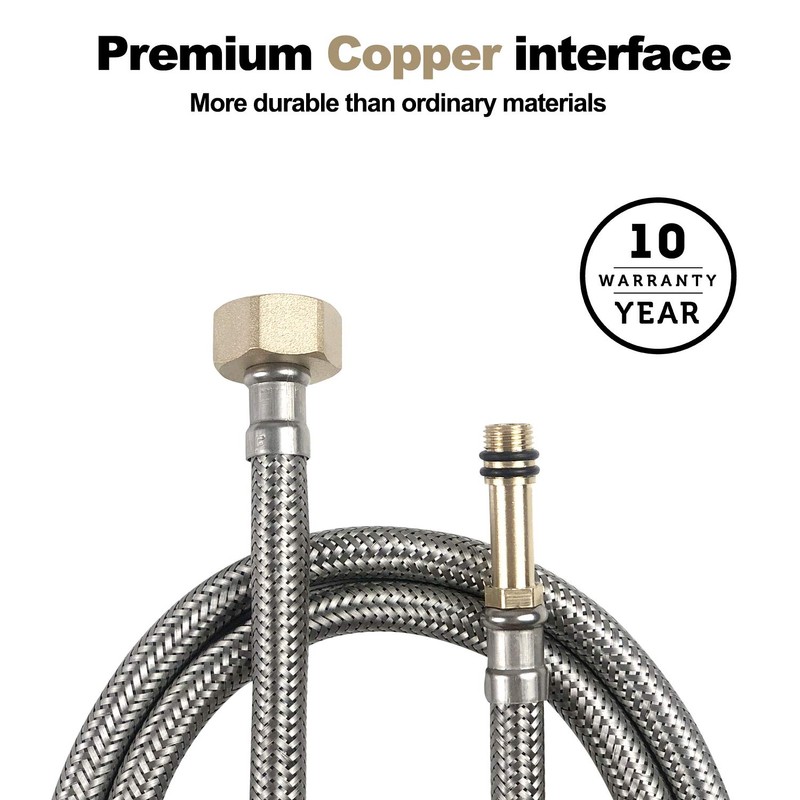 Pack of 2 Flexible Pipe Tap Connector Stainless Steel Braided