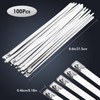 100 Pcs 11.8” Stainless Steel Zip Ties, Metal Zip Ties304
