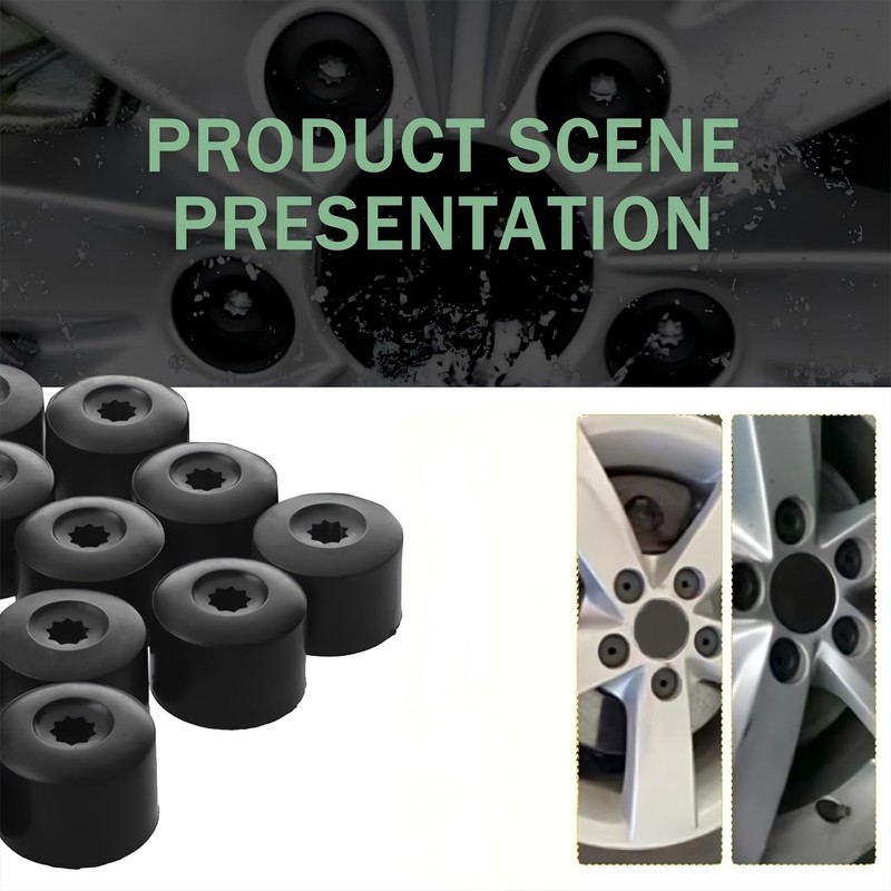 Downhill 20 PC Car Wheel Lug Nut Covers, 17mm Tire