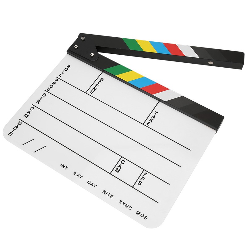 30x25CM Acrylic Movie Clapperboard Professional Director Action Clap Film Photography