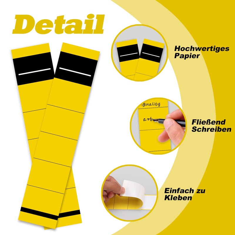 BEIMEIII Pack of 50 Yellow 3.6 x 19 cm Folder