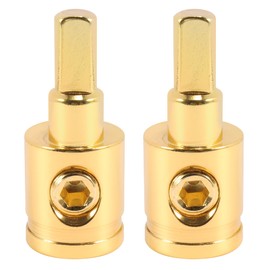4/0 Gauge Wire Reducer 2pcs Power-Cable Terminals Amp Input Wire Reducer Adapter Brass Nickel Plated for Boat Car RV