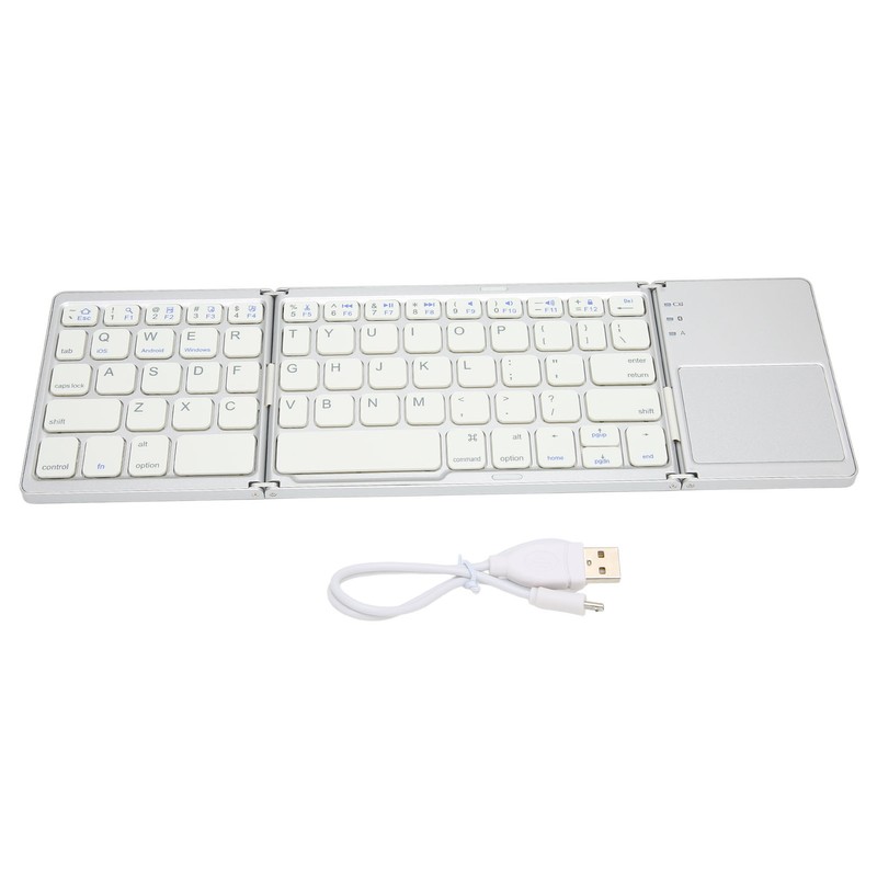 Foldable Bluetooth Keyboard 63 Keys Metal Ultra Thin Mini Folding