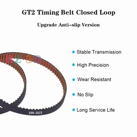 BZ 3D 10 x 188 mm GT2 Timing Belt 6 mm Width, GT2 Belt 6 mm Closed Loop, Upgrade Non-Slip, Wear-resistant Nylon Tooth Surface for Voron 2.4 and Other 3D Printers