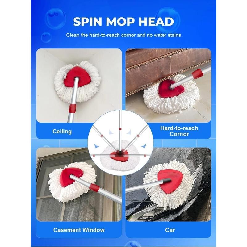 4 Pack Spin Mop Replacement Head Compatible with O-Cedar EasyWring