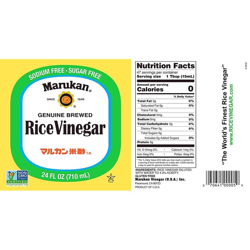 Marukan Genuine Brewed Rice Vinegar, 24 oz