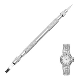 Watch Spring Bar Tool Kit for Easy Strap, Buckle & Bracelet Change - Premium Machined Nickel-Plated Brass with Knurled Grip, Heavy Duty Hardened Steel Ends, 3 Tips Included, Repair Removal Kit