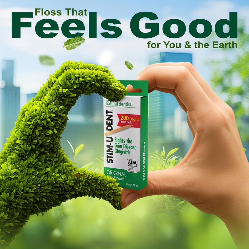 The Natural Dentist Stim-U-Dent Mint Dental Picks, Wooden Toothpicks for