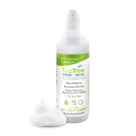 EyeEco Age-Defying Tea Tree Eyelid and Facial Cleanser - 50mL - Non-Irritating Eyelid Cleanser and Face Wash with Shea Butter and Vitamin E