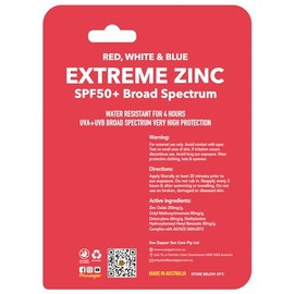 Sun Zapper Extreme Sunscreen - Barra de zinc – Rojo, blanco y azul, paquete de 3 barras de óxido de zinc de colores SPF50+ para la cara – Fabricado en