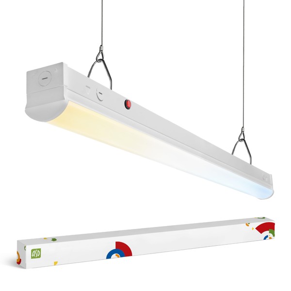 ASD 4ft LED Linear Strip Light Fixture with Emergency Battery