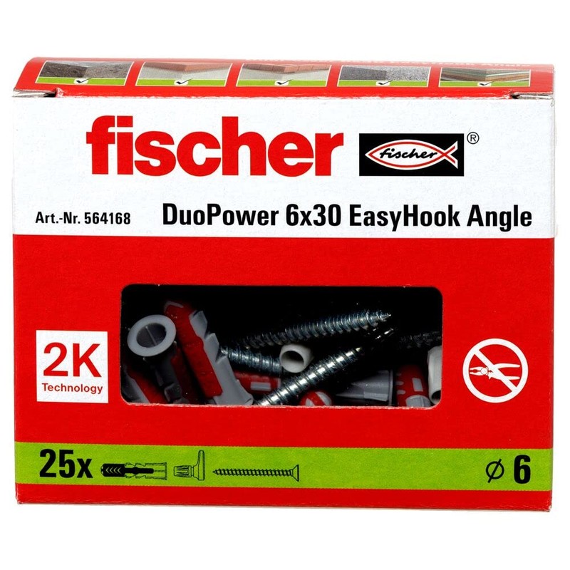 fischer 564168 Angle, Set of 25 Angle Hook Screws and