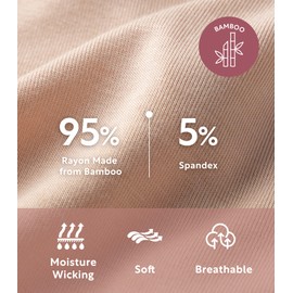 DAVID ARCHY Womens Underwear, Bamboo Rayon Underwear Women, Moisture Wicking Panties, Soft & Breathable, 4 Pack