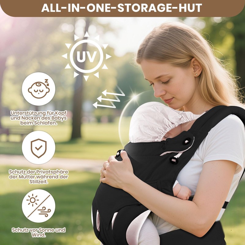 TOFFCAEA Baby Carrier - Ergonomic, Easy to Carry, Pure Cotton,