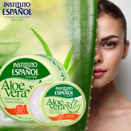 Instituto Español Aloe Vera Cream, Moisturising Cream, Body Cream for Hands, Feet, Cream for Dry Skin, Face Cream for Daily Use, Travel Set, 430 ml