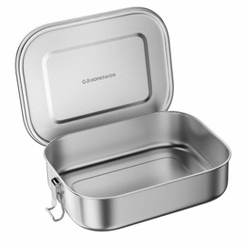 G.a HOMEFAVOR Stainless Steel Bento Lunch Box - 1200 ml/40 oz Large Metal Leak Proof Lightweight Bento Container for Sandwich, Snack, Salad, Dishwasher Safe, Suitable for Office Use