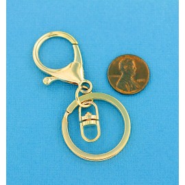 Unbranded 4 Key Chain Rings Large Lobster Clasp Swivel Clasp Gold Tone 68mm x 30mm - FD007