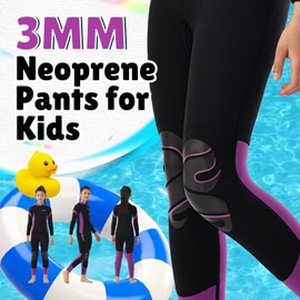Intbost 3mm Kids Wetsuit Pants Girls Neoprene Bottom for Keeping Warm in Cold Water Swimming Pants Kids Wet Suit Pants Long Wetsuit Bottoms Scuba Diving Snorkeling