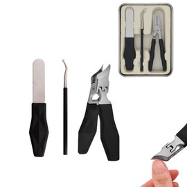 Kowiofame Angled Nail Clippers Black Eagle Beak Oblique Slanted Curved Thick Professional Nail Clippers for Women Adult Men Ingrown