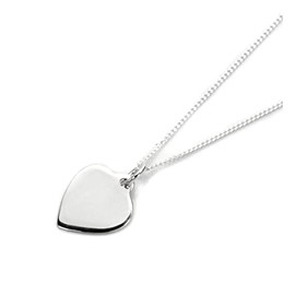 Sayers London Sterling Silver Heart Necklace - 20 Inches